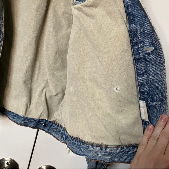 Vintage Great Western Garment Company Distressed Blue Denim Jean Trucker Jacket - Picture 9 of 10